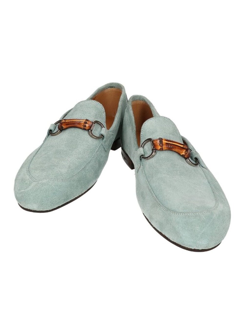 Gucci Suede Bamboo Horsebit Loafers Shoes 7.5